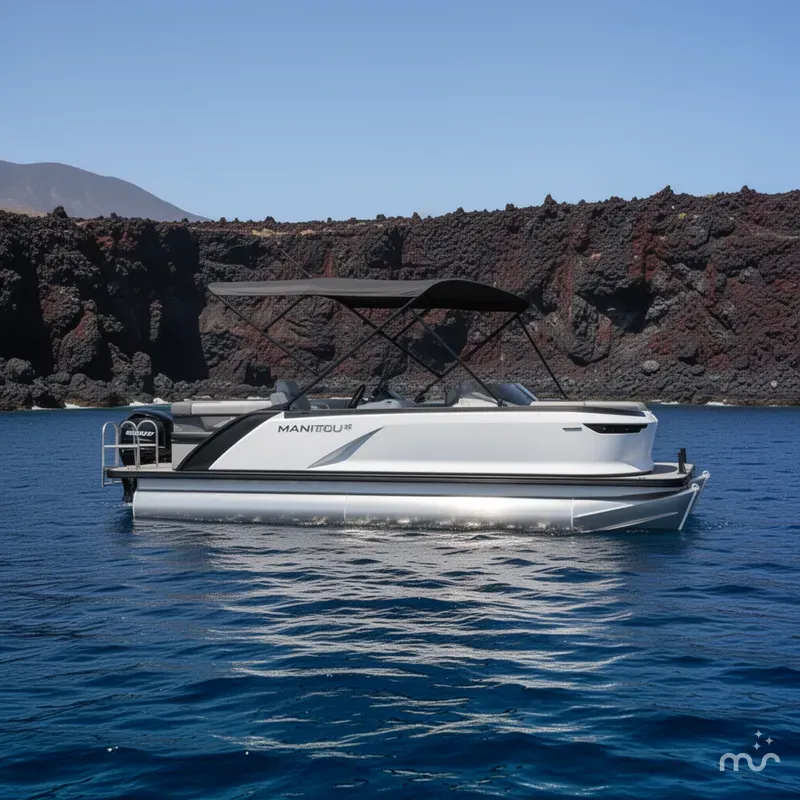 Slide: The Image of Manitou 20 CRUISE MAX Deck With 150hp Rotax Stealth Motor 2025 - 2