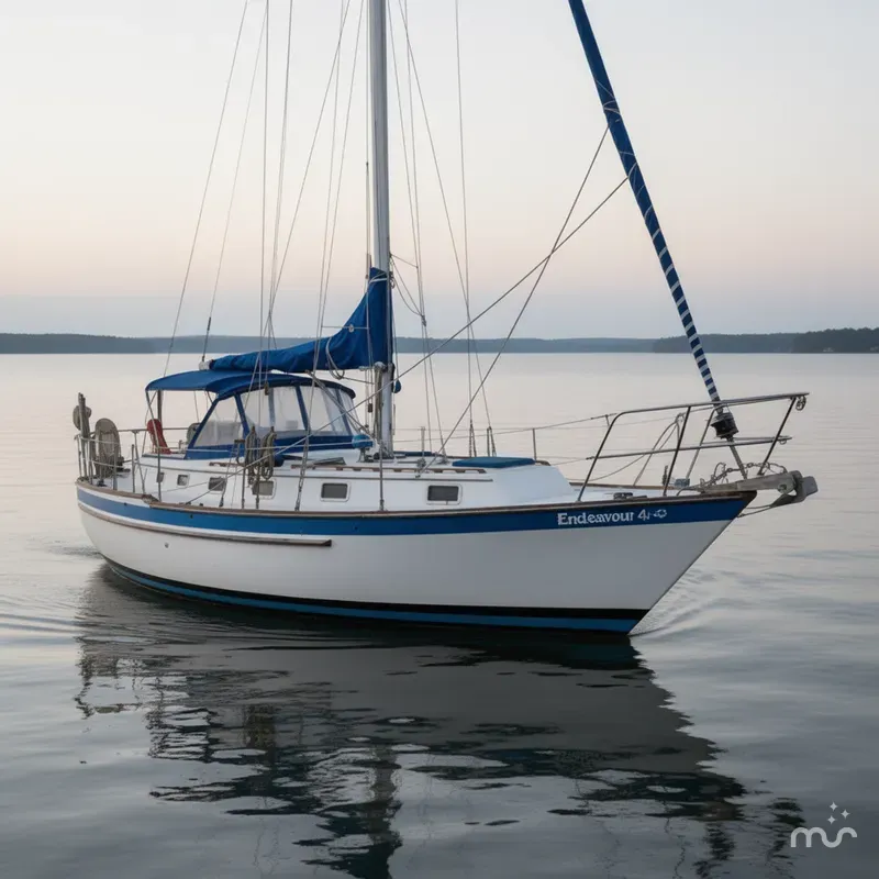 Slide: The Image of Endeavour 40 Sloop 1981 - 2