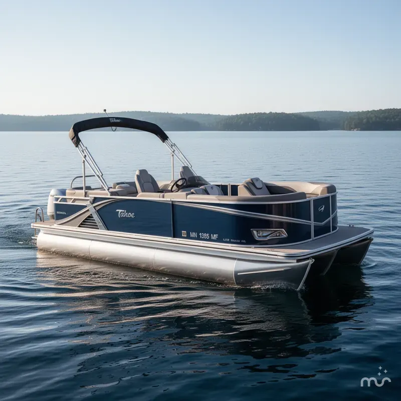 Slide: The Image of Tahoe LTZ 2385 Quad Lounge Tritoon Pontoon & Honda 4-Str 2022 - 0