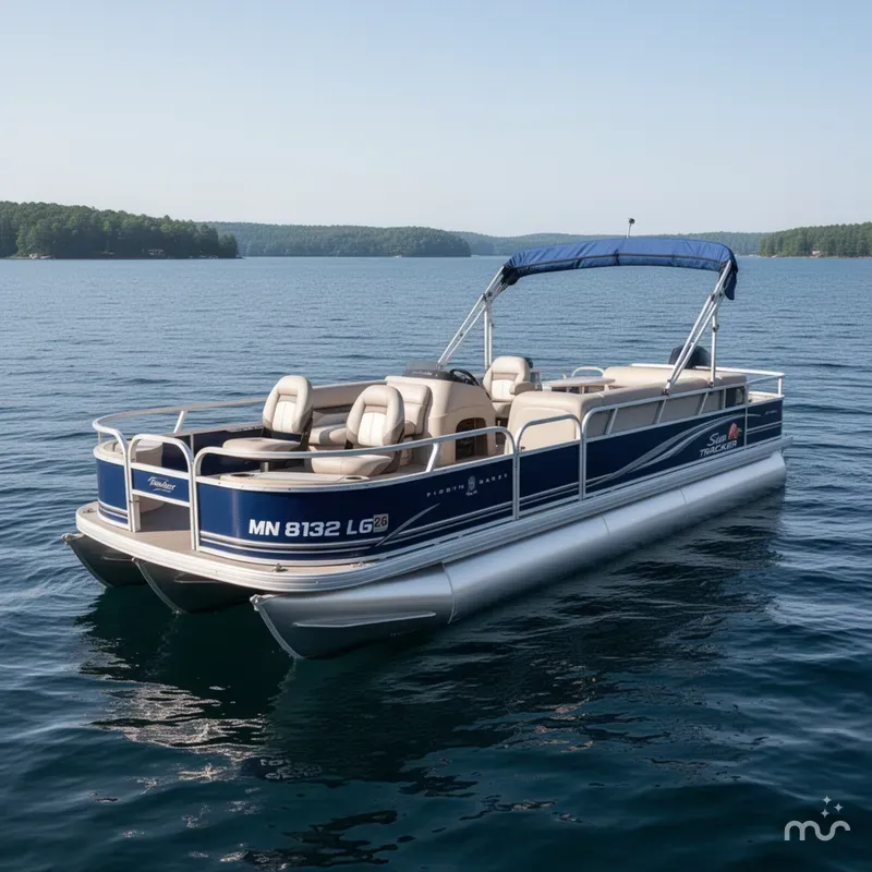 Slide: The Image of Sun Tracker 24' Fishin Barge Pontoon & Mercury 150HP 4-Stroke 2014 - 0