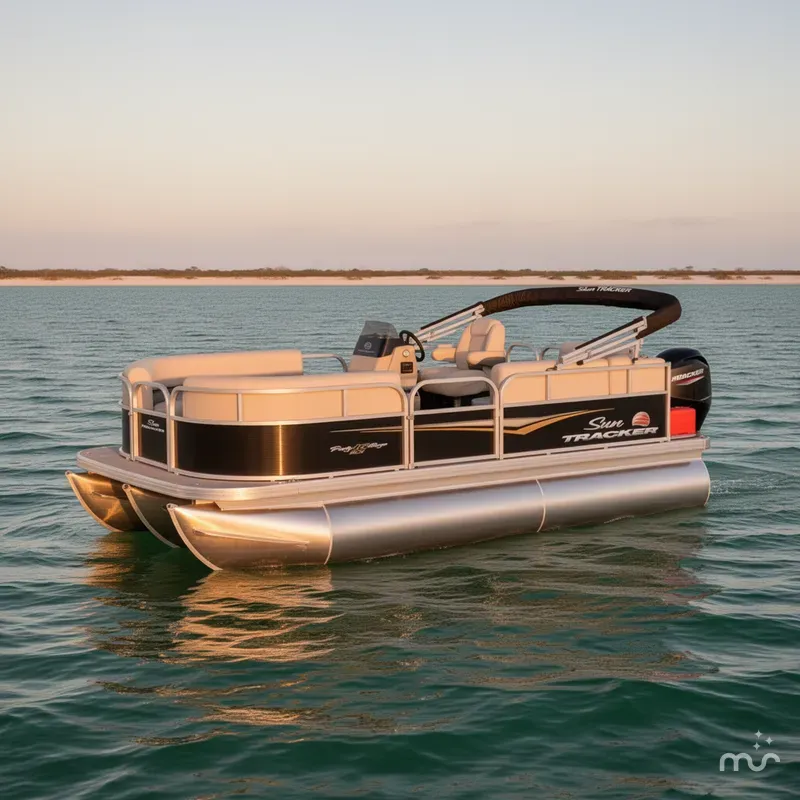 Slide: The Image of Sun Tracker Party Barge 16 DLX 2025 - 2