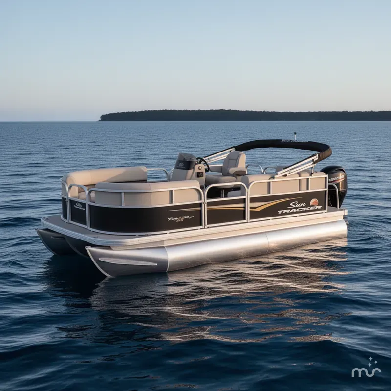 Slide: The Image of Sun Tracker Party Barge 16 DLX 2025 - 2