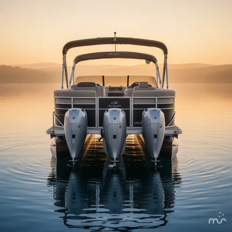 Slide: The Image of Avalon Excalibur LTD SS Quad Lounge Windshield 25 FT 2025 - 2