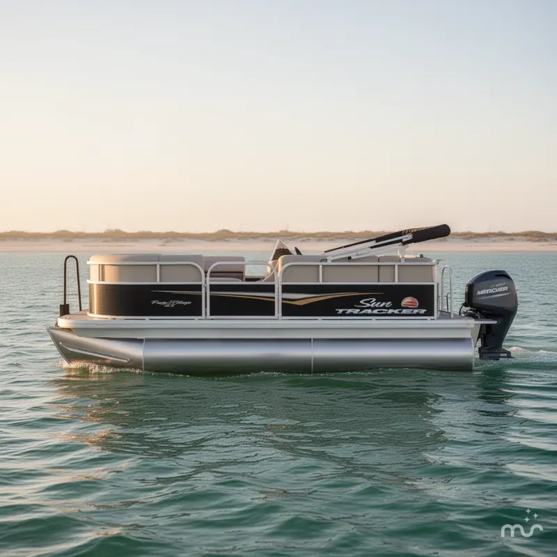 Slide: The Image of Sun Tracker Party Barge 16 DLX 2025 - 0