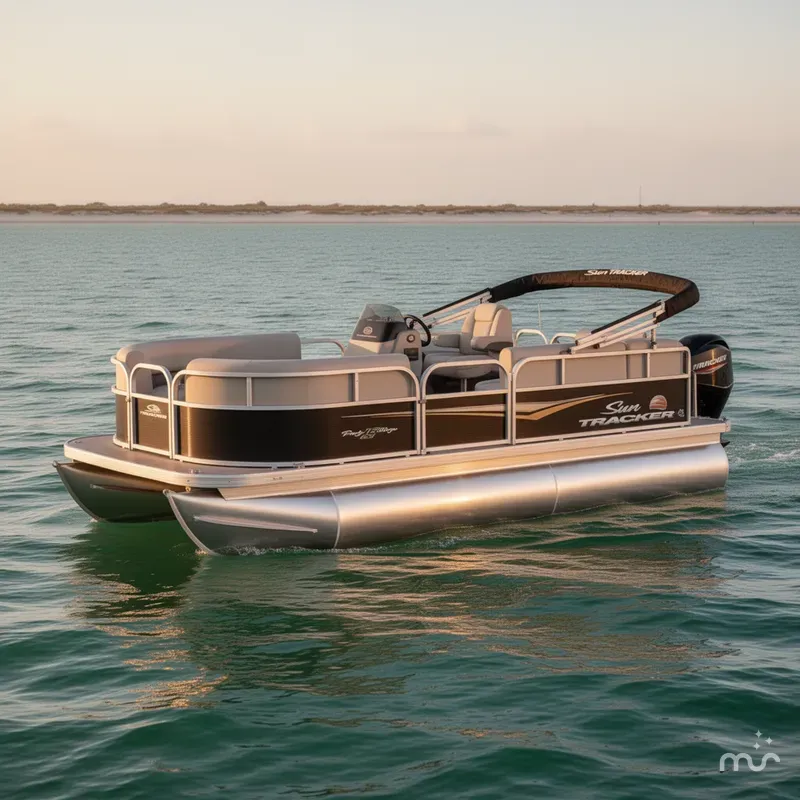 Slide: The Image of Sun Tracker Party Barge 16 DLX 2025 - 2