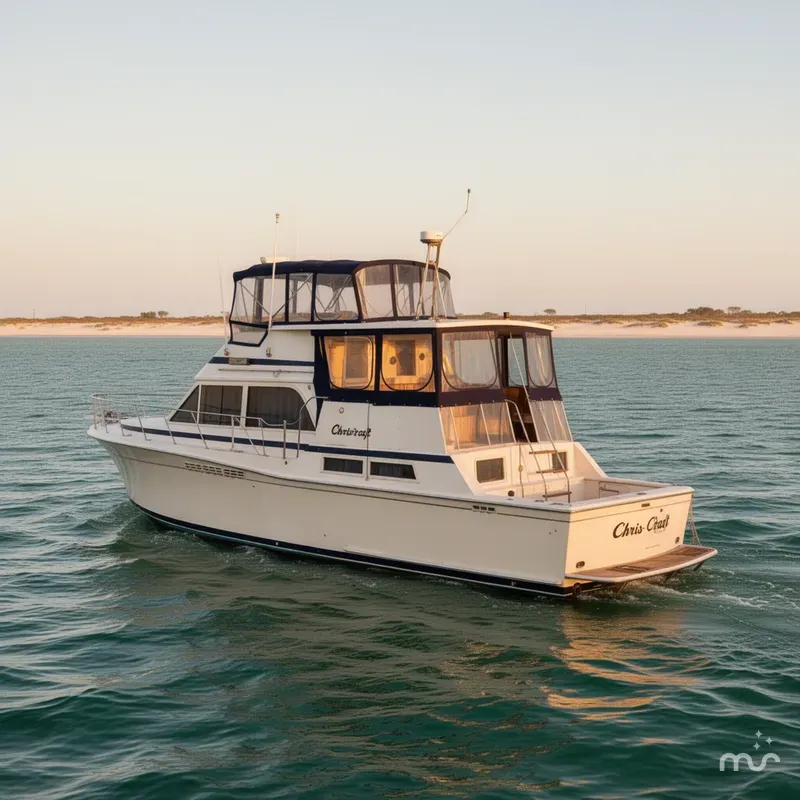 Slide: The Image of Chris-Craft Yacht Fisherman 1986 - 1