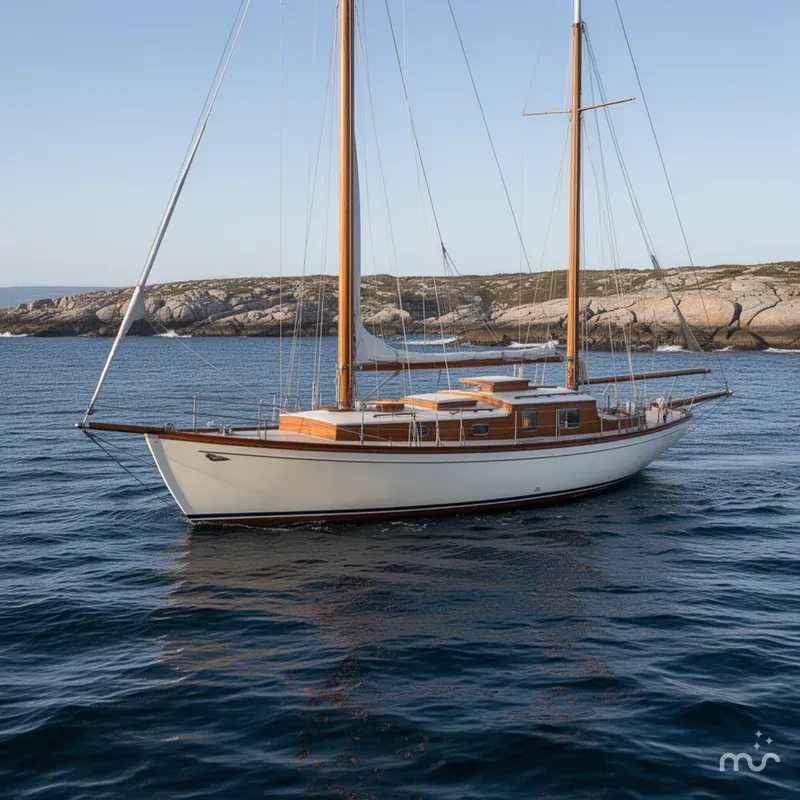 Slide: The Image of Hinckley Yachts 36 Auxiliary Yawl 1955 - 2