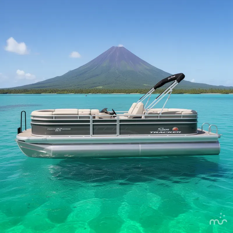 Slide: The Image of Sun Tracker Party Barge 22 DLX 2025 - 2