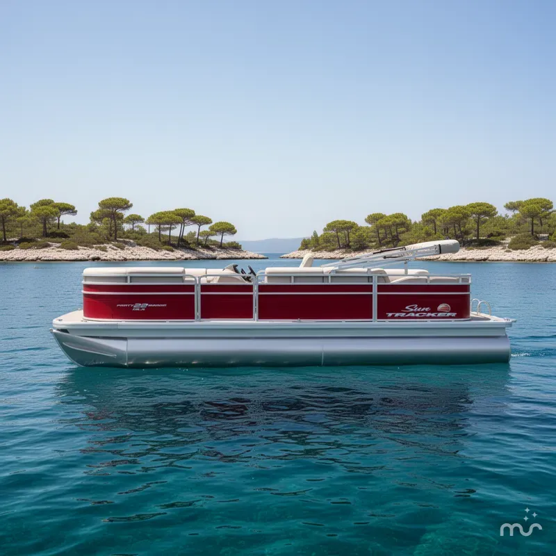 Slide: The Image of Sun Tracker Party Barge 22 RF DLX 2025 - 2