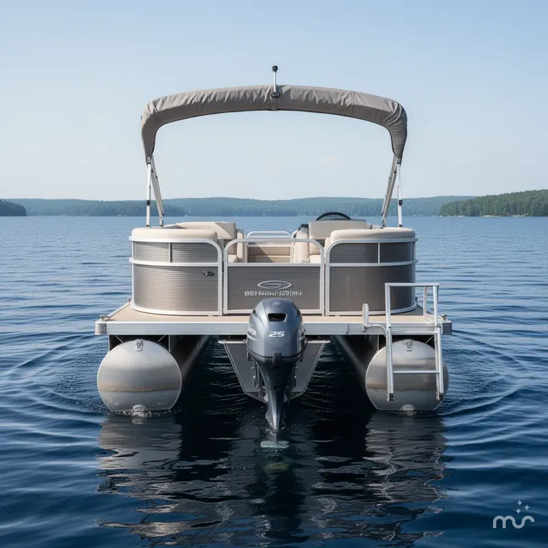 Slide: The Image of Bennington 22 SSR Quad Bench with Yamaha 25Hp & Tandem axle Trailer 2019 - 0