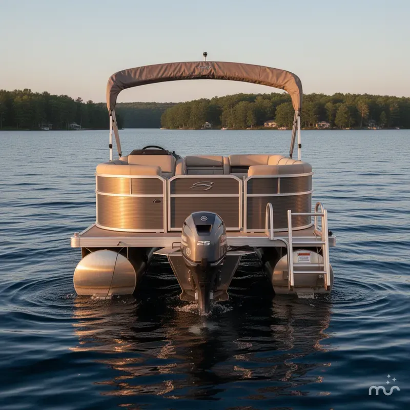 Slide: The Image of Bennington 22 SSR Quad Bench with Yamaha 25Hp & Tandem axle Trailer 2019 - 1