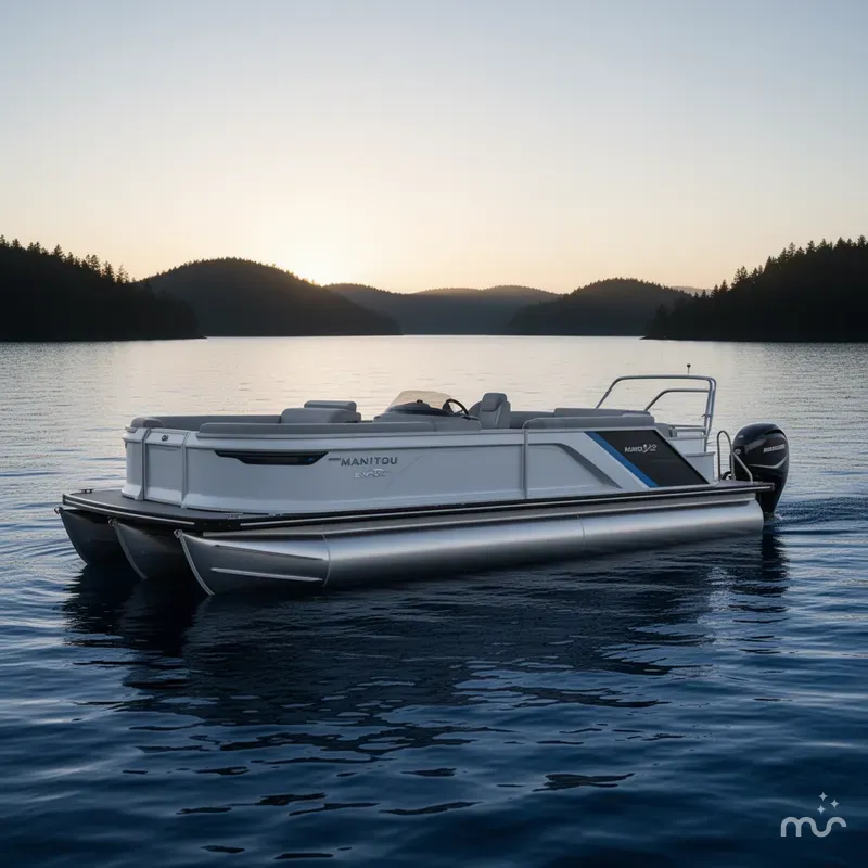 Slide: The Image of Manitou 22' EXPLORE Max Deck With 150hp Stealth Motor 2025 - 0