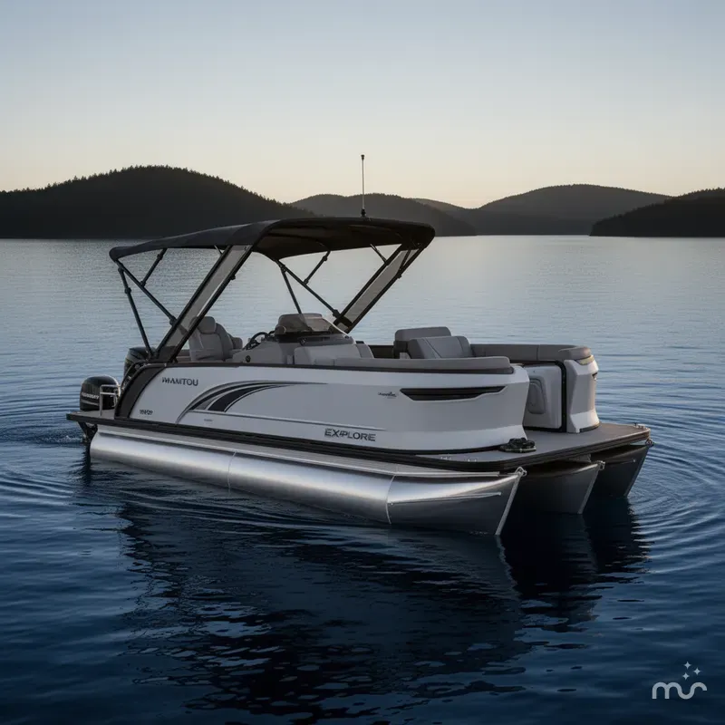 Slide: The Image of Manitou 22' EXPLORE Max Deck With 150hp Stealth Motor 2025 - 1