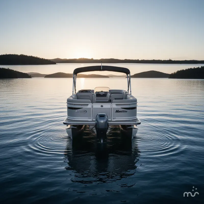 Slide: The Image of Manitou 22' EXPLORE Max Deck With 150hp Stealth Motor 2025 - 2