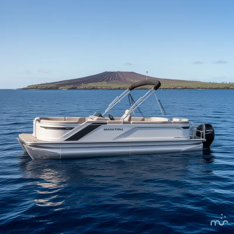 Slide: The Image of Manitou 20' Cruise Max Deck With 150hp Stealth Motor 2025 - 2