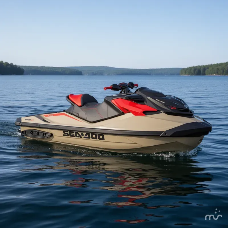 Slide: The Image of Sea-Doo RXP-X™ 325 iBR Metallic Tan / Lava Red Premium 2025 - 0