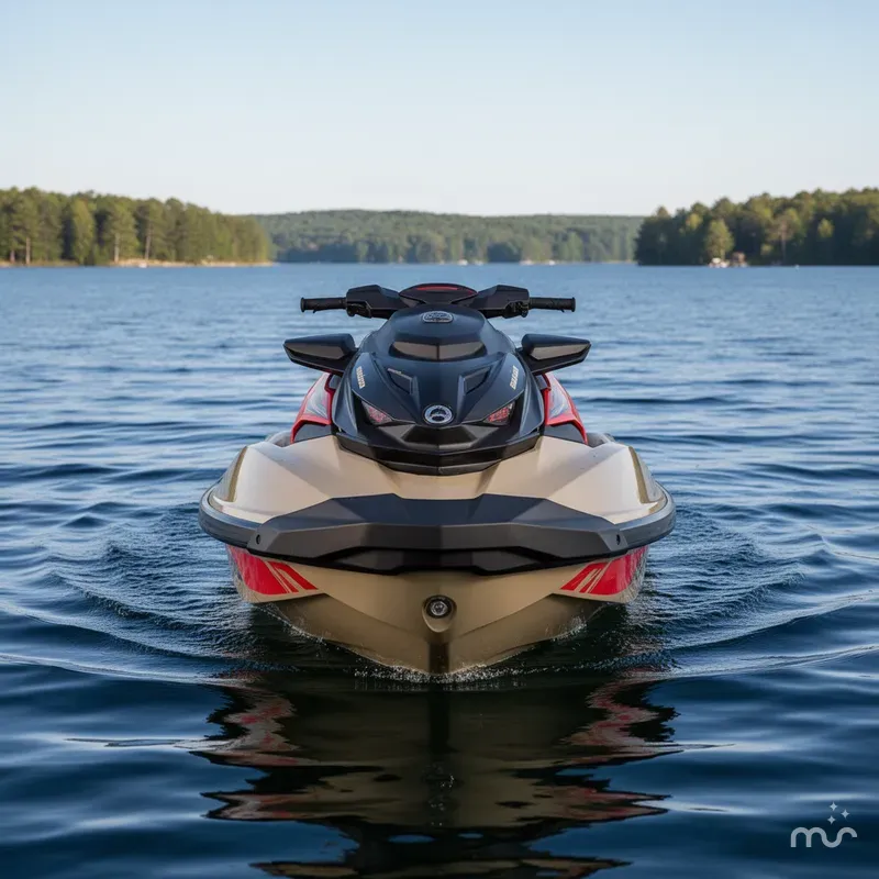 Slide: The Image of Sea-Doo RXP-X™ 325 iBR Metallic Tan / Lava Red Premium 2025 - 1