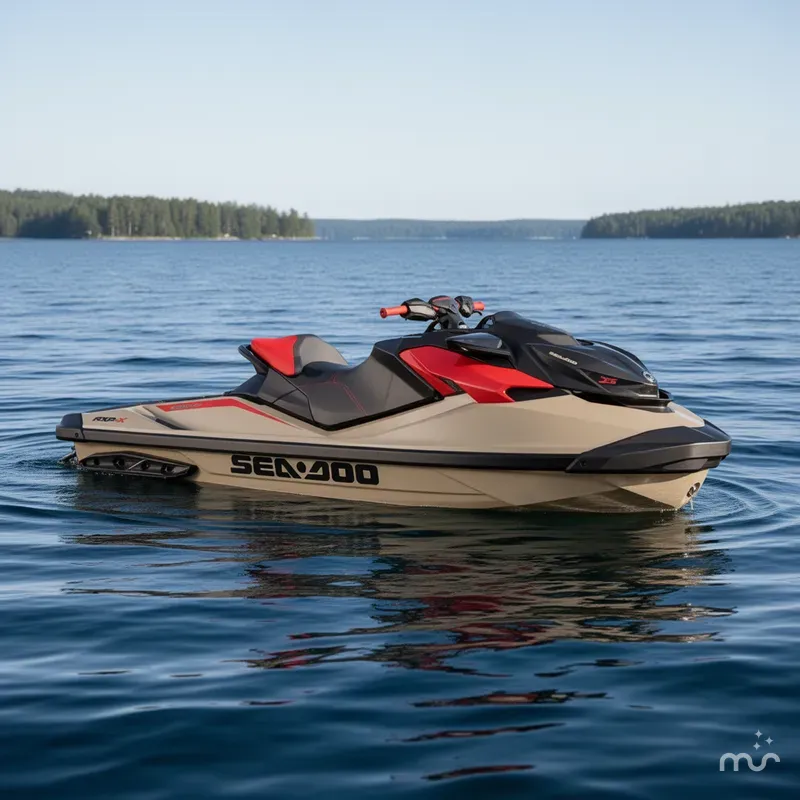 Slide: The Image of Sea-Doo RXP-X™ 325 iBR Metallic Tan / Lava Red Premium 2025 - 2