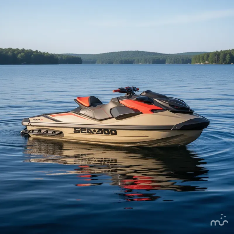 Slide: The Image of Sea-Doo RXP-X™ 325 Tech, BRP Premium A, iBR Metallic Tan 2025 - 2