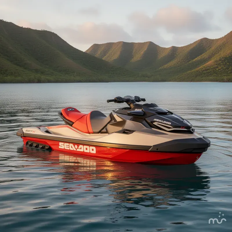Slide: The Image of Sea-Doo RXT-X 325 Metallic Tan Lava Red Premium 2025 - 2