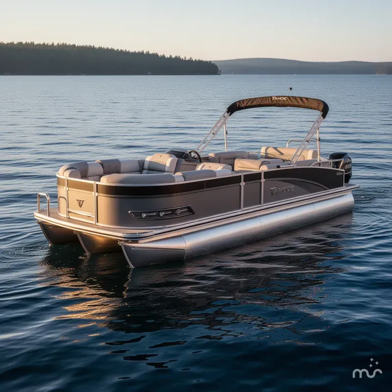 Slide: The Image of Tahoe Cascade 2385 Cruise Rear Bench Tritoon & 225HP 4-S 2025 - 2