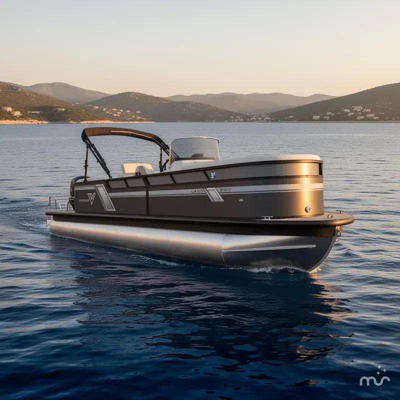 Slide: The Image of Viaggio Lago 20U Sport Toon TT w/Suzuki 115HP - 4-Stroke Engine and MMT Trailer 2022 - 2