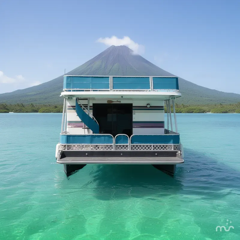 Slide: The Image of Lakeview 79 x 18 Houseboat 1997 - 3