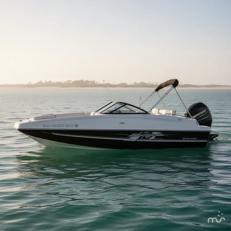 Slide: The Image of Bayliner 190 Deck Boat w/Mercury 150HP - 4-Stroke Engine and SIA Trailer 2018 - 1
