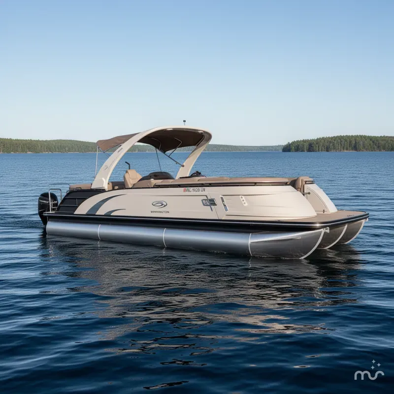 Slide: The Image of Bennington 28 QX Fast back Arch Triple Pontoon 2023 - 0