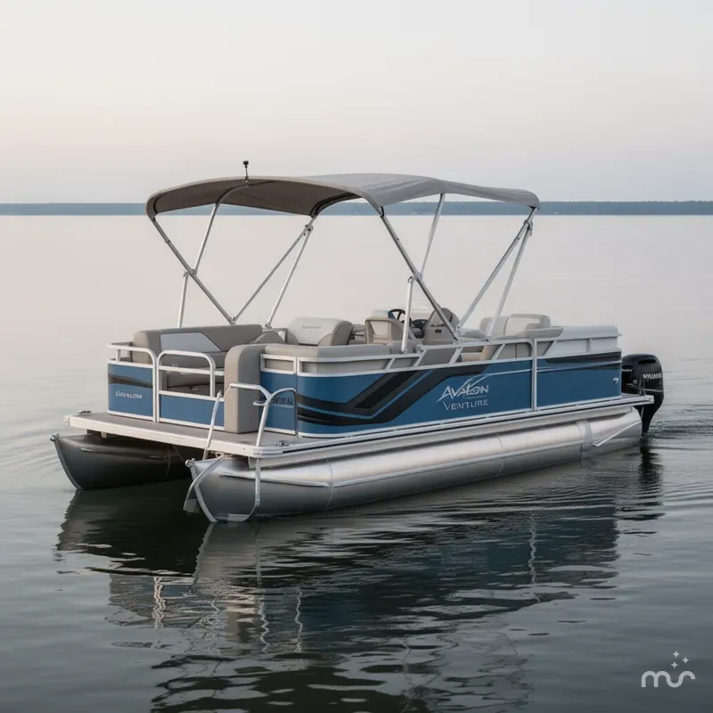 Slide: The Image of Avalon Venture 18' Cruise Rear Bench - IN STOCK 2025 - 0