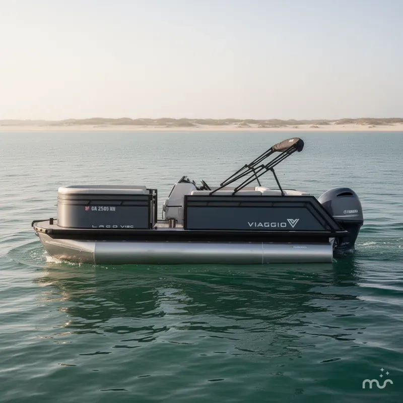 Slide: The Image of Viaggio Lago V18C Bi-Toon w/Yamaha 70HP - 4 Stroke Engine and Trailer 2025 - 4