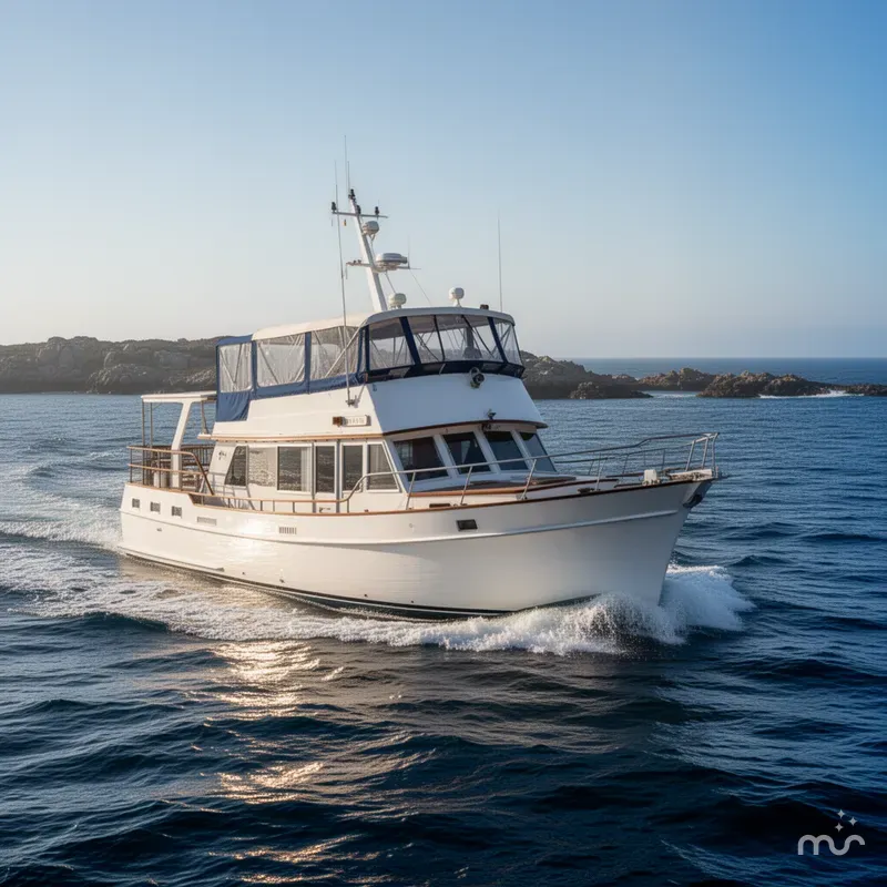 Slide: The Image of Island Gypsy Flush Aft Deck Trawler-Motor Yacht 1980 - 2