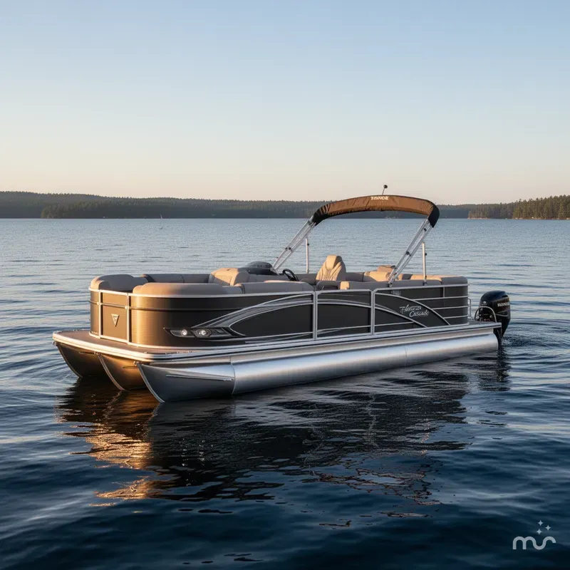 Slide: The Image of Tahoe Cascade 2385 Swingback Tritoon & Honda 4-Stroke EF 2025 - 1