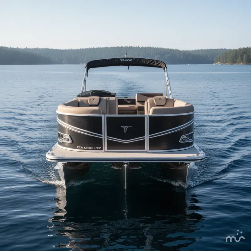 Slide: The Image of Tahoe LTZ 2385 Quad Lounge Shift Flip Tritoon & Honda 4- 2025 - 1