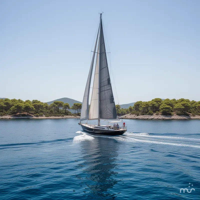 Slide: The Image of Sailboat 12 Meter 1982 - 2