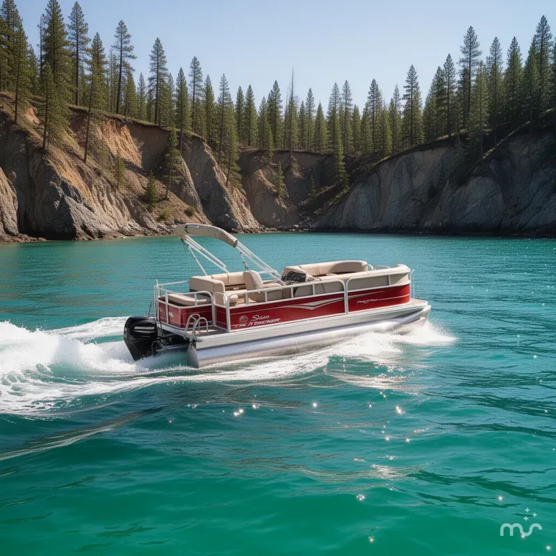 Slide: The Image of Sun Tracker Party Barge 18 DLX 2025 - 4