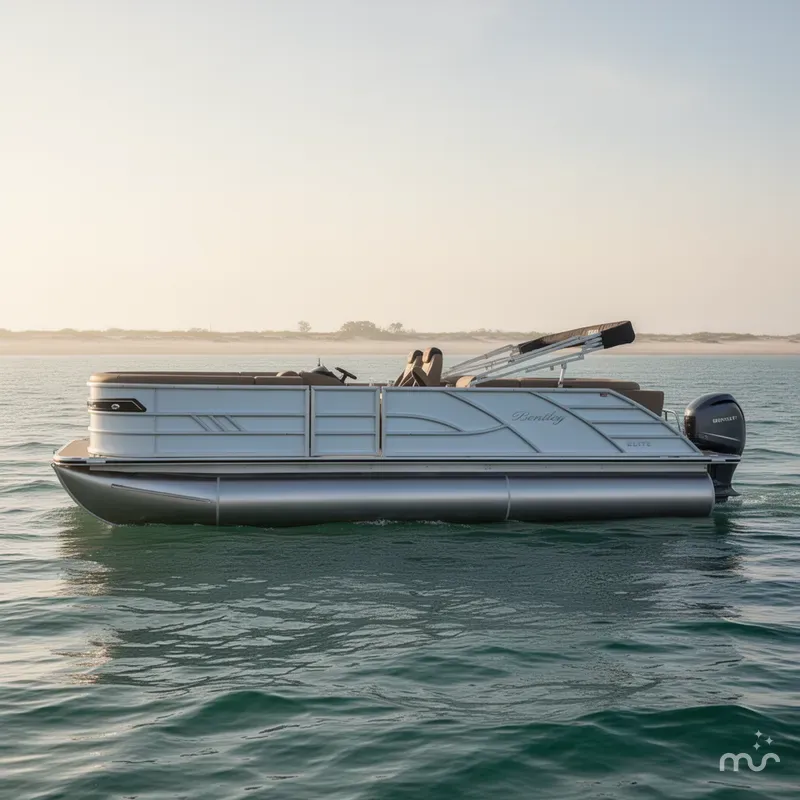 Slide: The Image of Bentley Pontoons Elite 223 Admiral Full Tritoon 2025 - 1