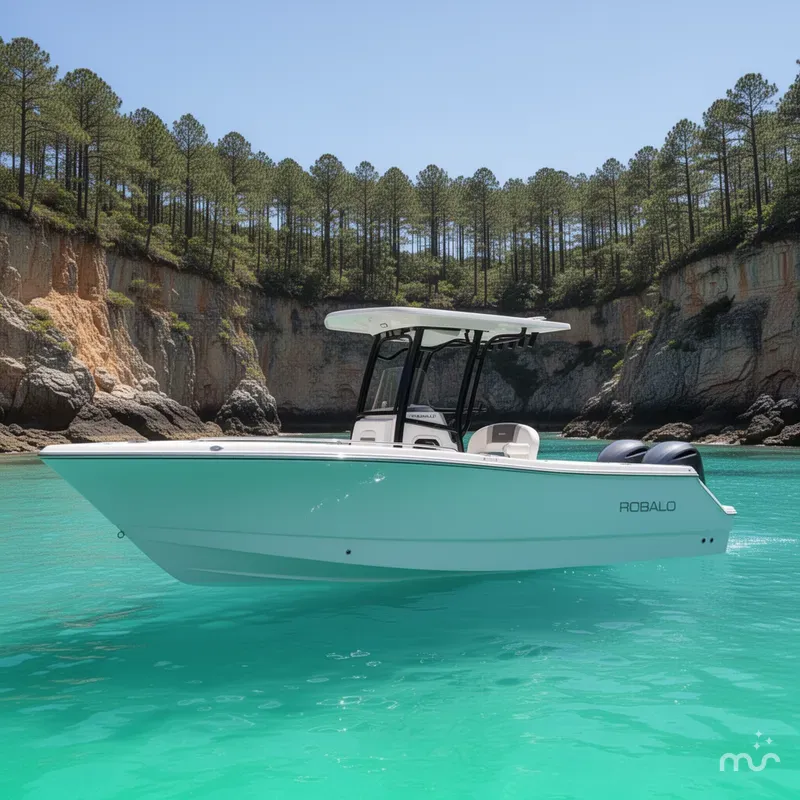 Slide: The Image of Robalo R230 Center Console 2025 - 2