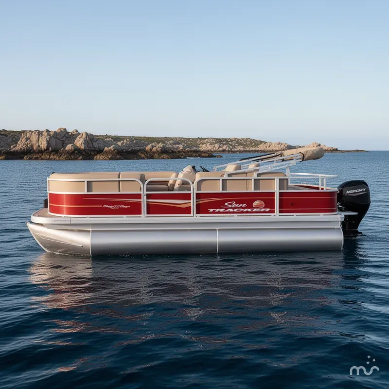 Slide: The Image of Sun Tracker Party Barge 18 DLX 2025 - 2