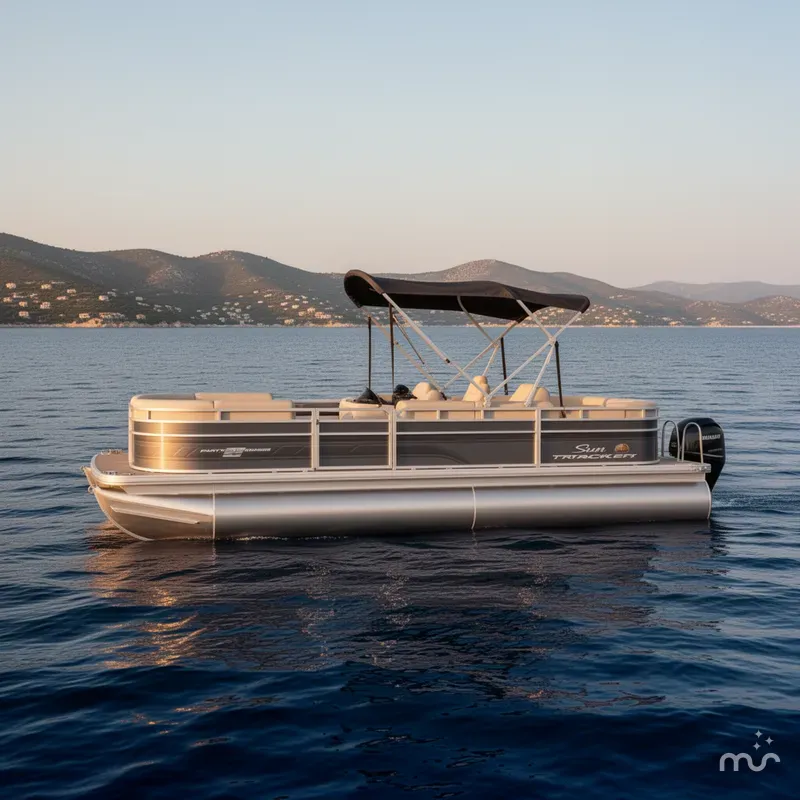 Slide: The Image of Sun Tracker Party Barge 22 RF DLX 2025 - 2