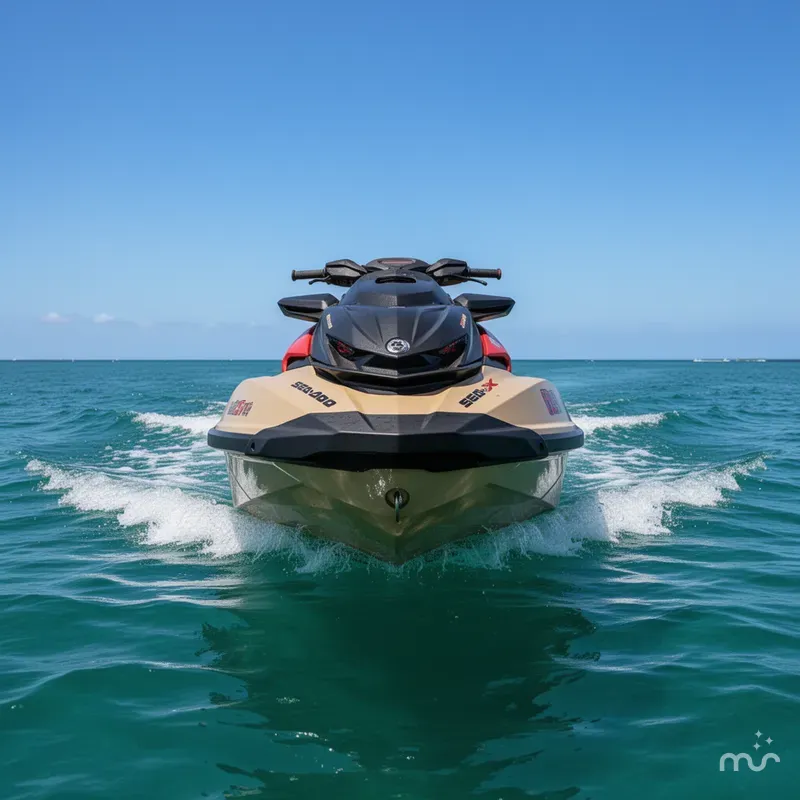 Slide: The Image of Sea-Doo RXP-X™ 325 Tech, BRP Premium A, iBR Metallic Tan 2025 - 2
