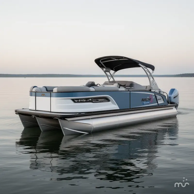 Slide: The Image of Avalon 2785 Excalibur LTD ELW, Tri toon, Twin Mercury Racing 500R's, with Joystick Controls 2025 - 0