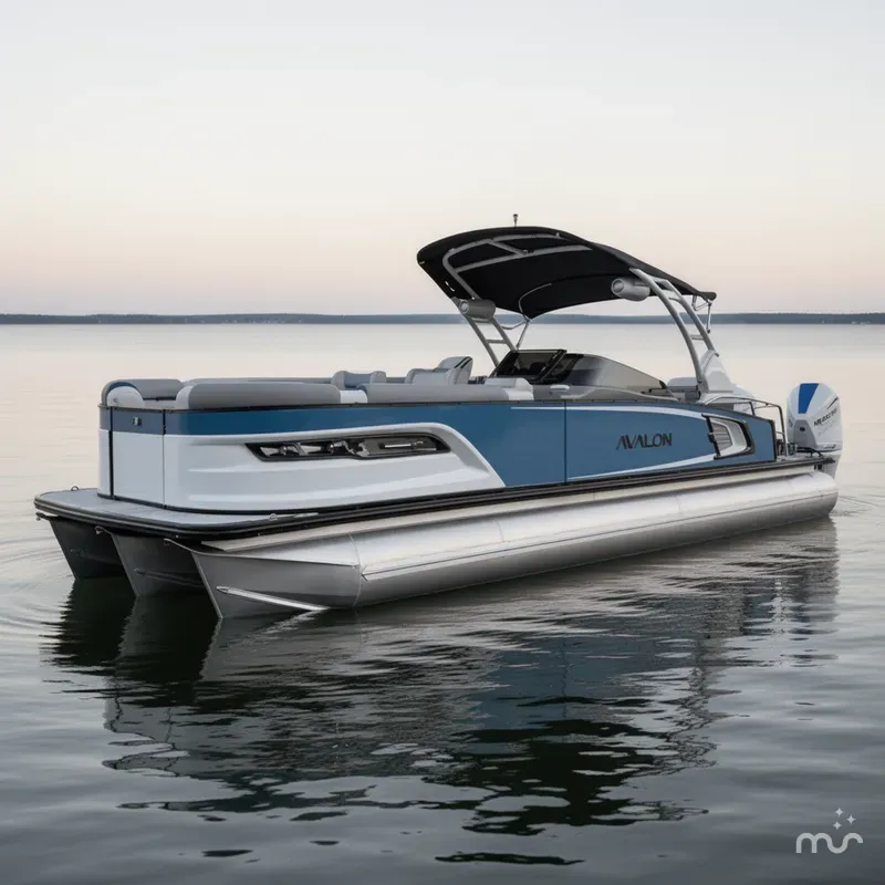 Slide: The Image of Avalon 2785 Excalibur LTD ELW, Tri toon, Twin Mercury Racing 500R's, with Joystick Controls 2025 - 1