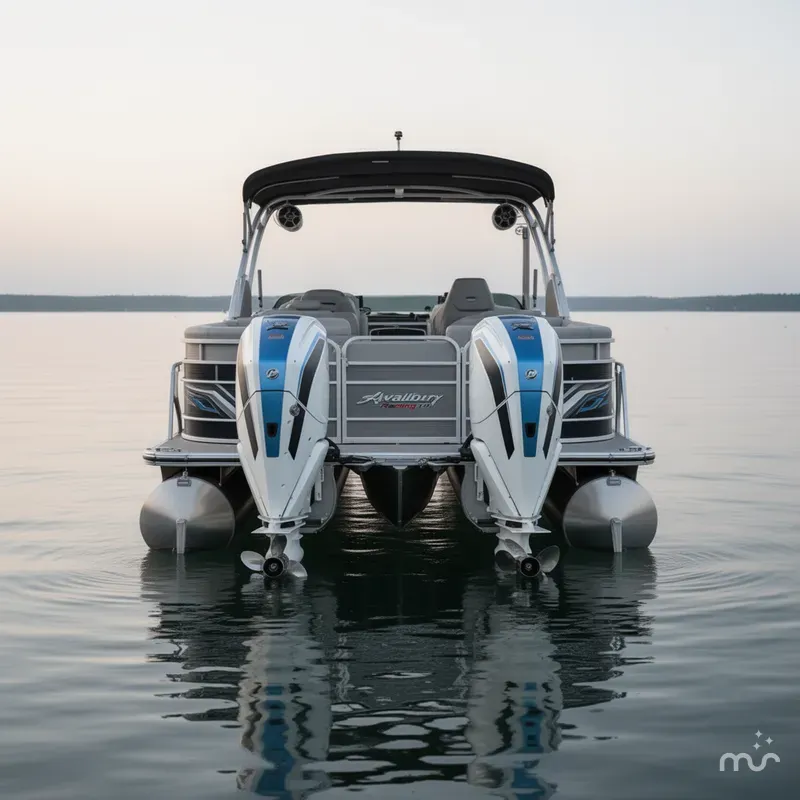 Slide: The Image of Avalon 2785 Excalibur LTD ELW, Tri toon, Twin Mercury Racing 500R's, with Joystick Controls 2025 - 2