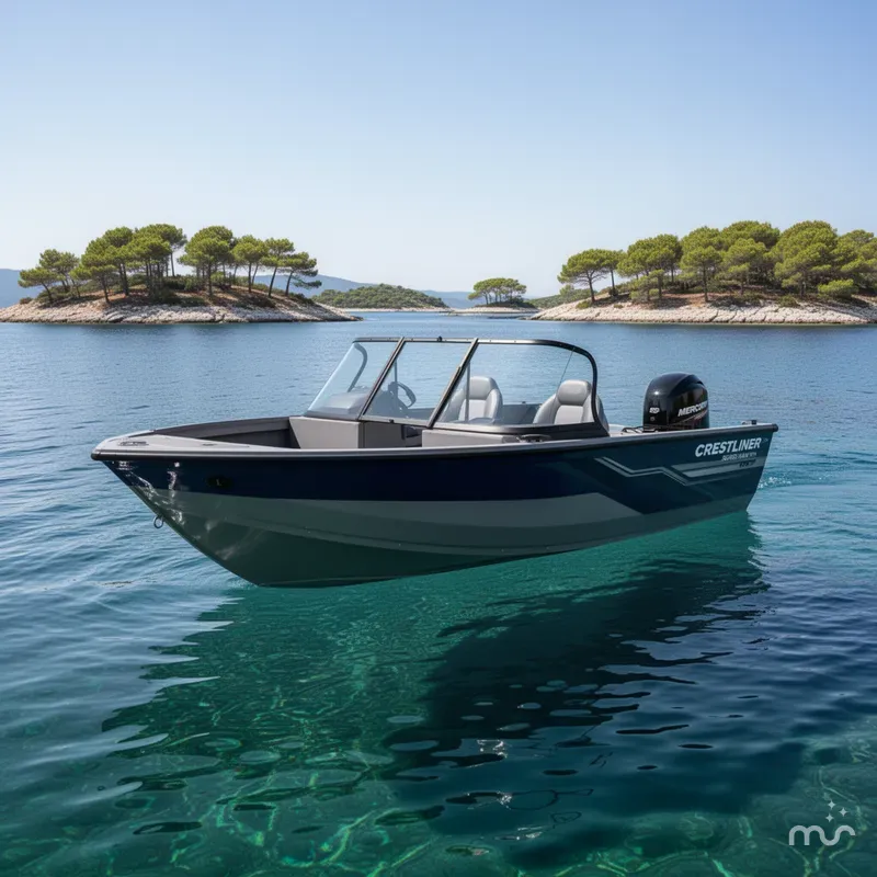 Slide: The Image of Crestliner Super Hawk 1750 w/ 150HP Mercury! 2025 - 2