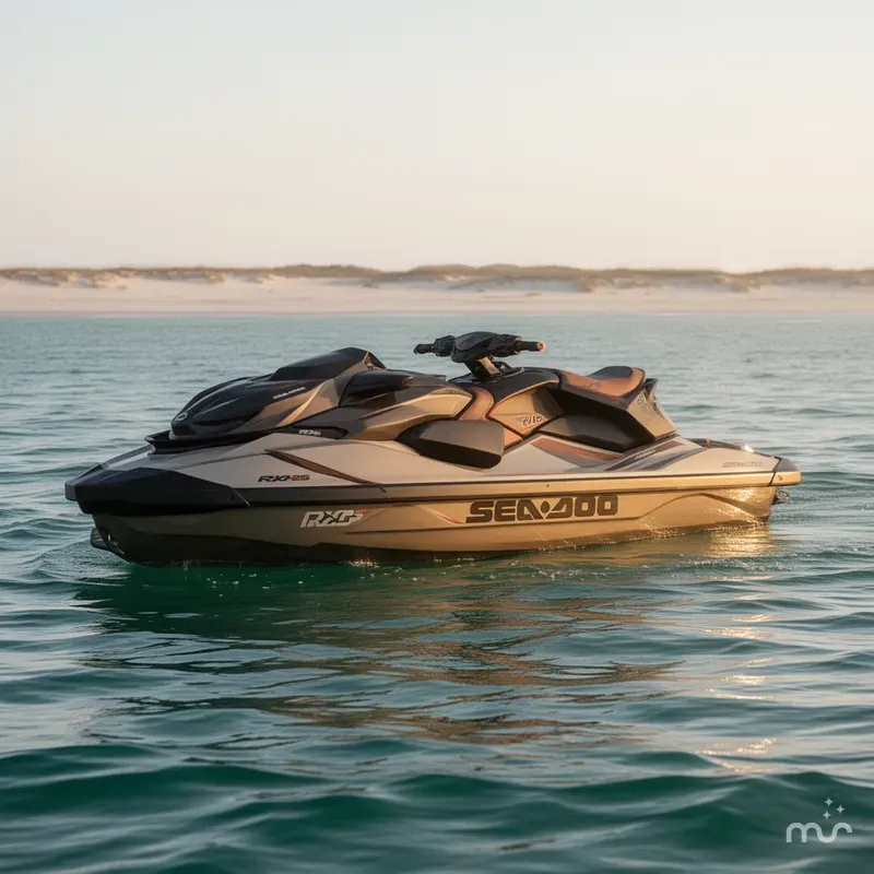 Slide: The Image of Sea-Doo RXP-X™ 325 Tech, BRP Premium A, iBR Metallic Tan 2025 - 2