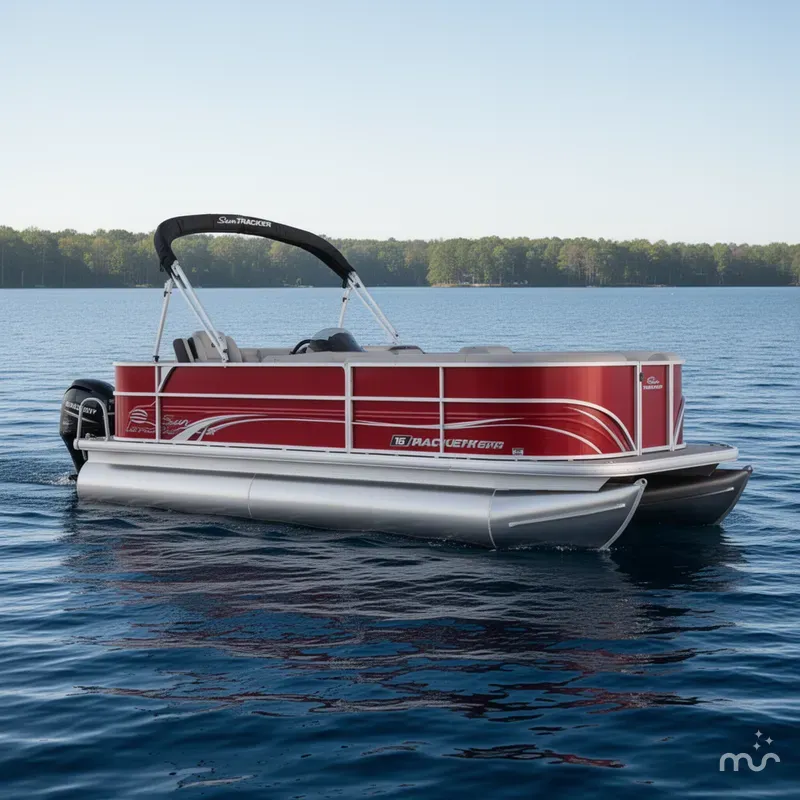 Slide: The Image of Sun Tracker Party Barge 16 DLX 2026 - 0