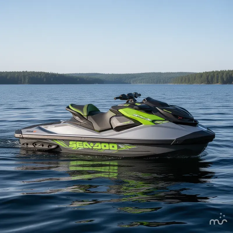 Slide: The Image of Sea-Doo RXP-X 325 Tech, BRP Premium A, iBR Ice Metal / Manta Green 2025 - 0