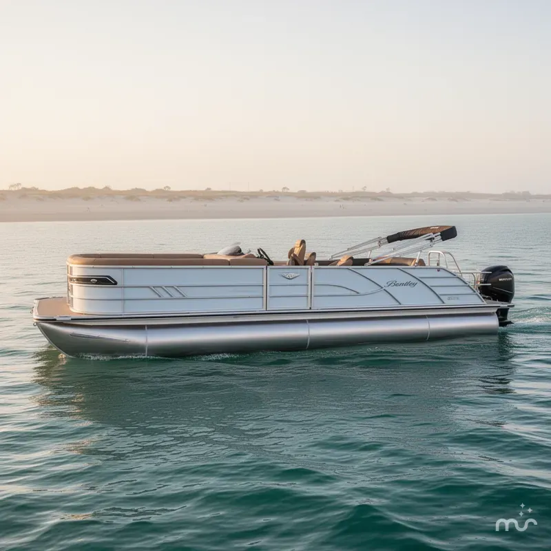 Slide: The Image of Bentley Pontoons Elite 253 Swingback Dual Captain Full Tritoon 2026 - 2