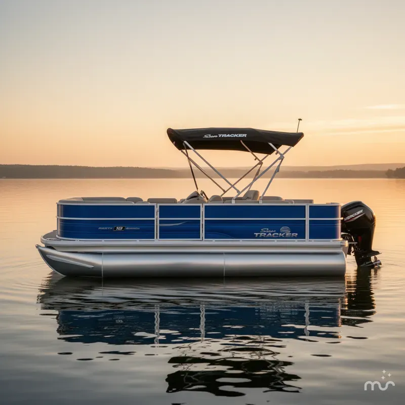 Slide: The Image of Sun Tracker Party Barge 18 DLX 2026 - 1
